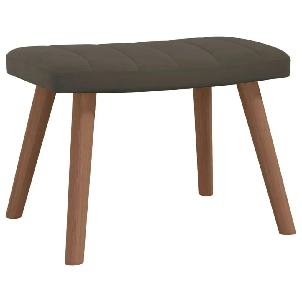 Relaxing Chair with a Stool Dark Grey Velvet 327667