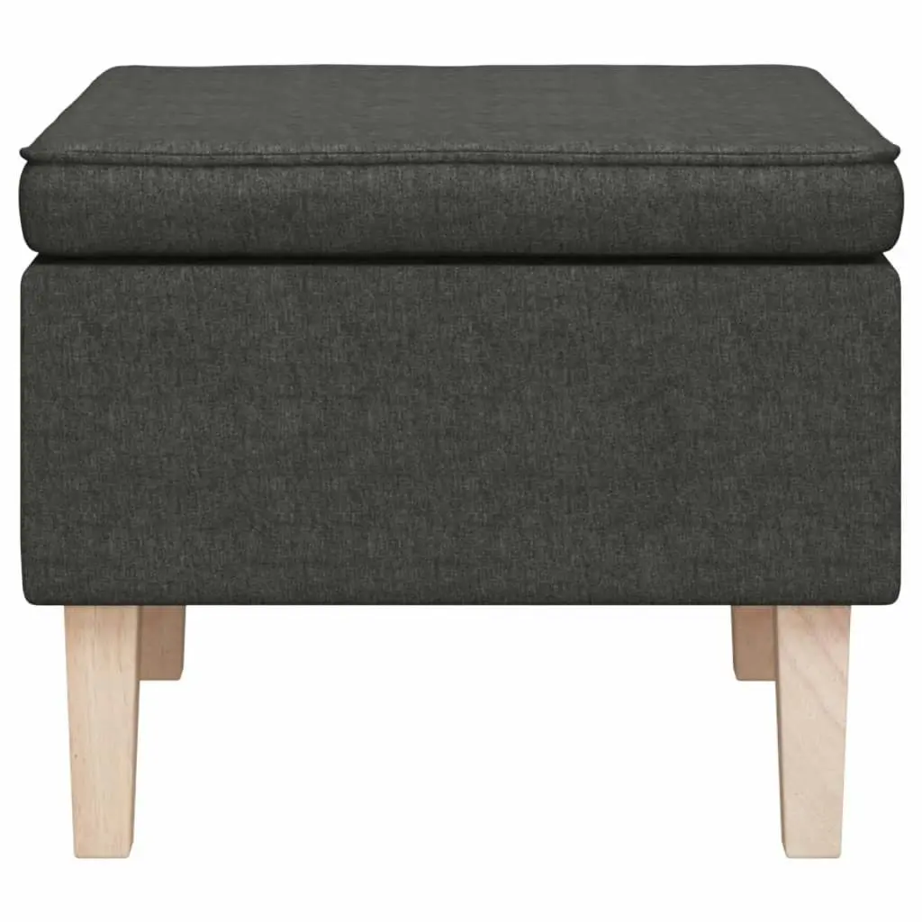 Stool with Wooden Legs Dark Grey Fabric 329426