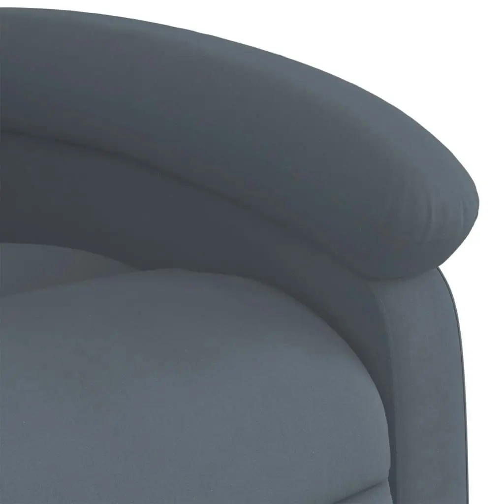 Stand up Massage Recliner Chair Dark Grey Velvet 3205502