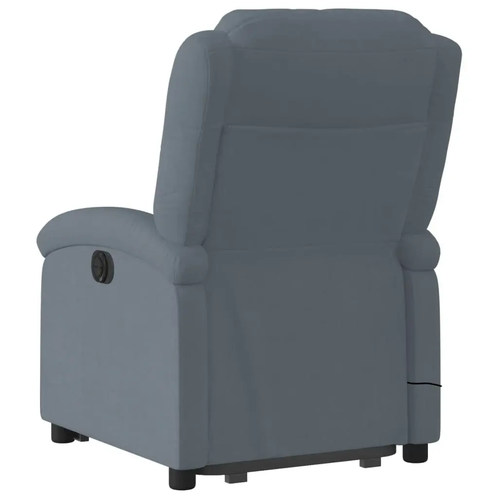 Stand up Massage Recliner Chair Dark Grey Velvet 3205502