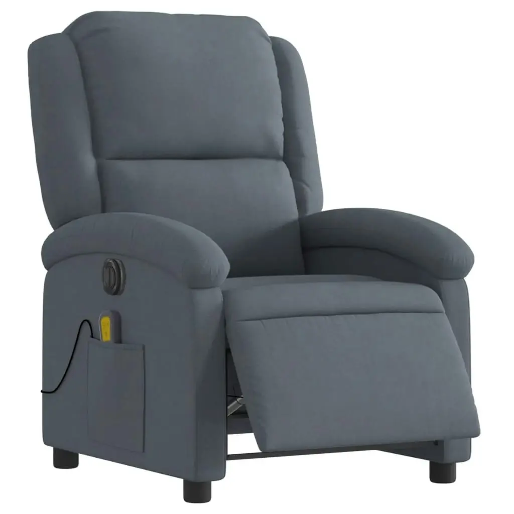 Stand up Massage Recliner Chair Dark Grey Velvet 3205502