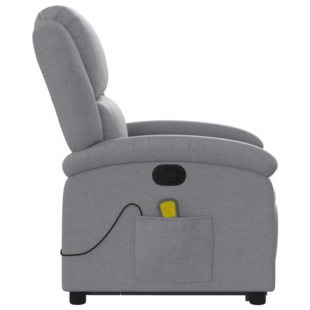 Stand up Massage Recliner Chair Light Grey Fabric 3205432