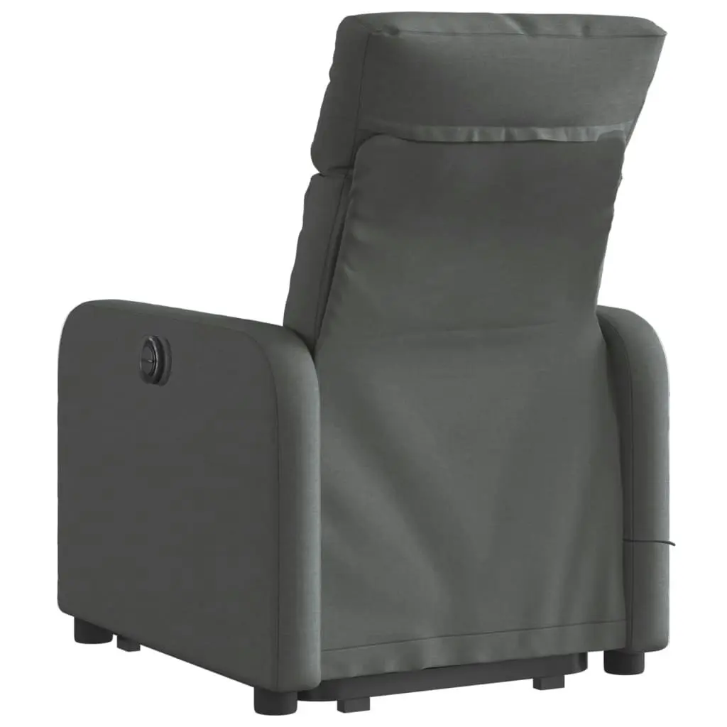 Stand up Massage Recliner Chair Dark Grey Fabric 3206870