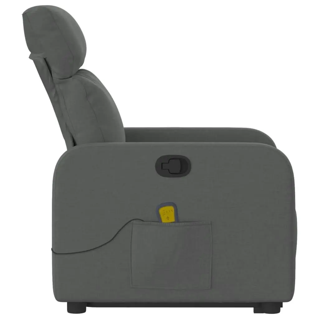 Stand up Massage Recliner Chair Dark Grey Fabric 3206870