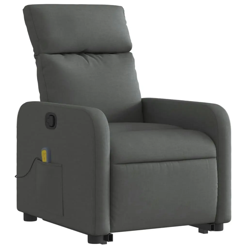 Stand up Massage Recliner Chair Dark Grey Fabric 3206870