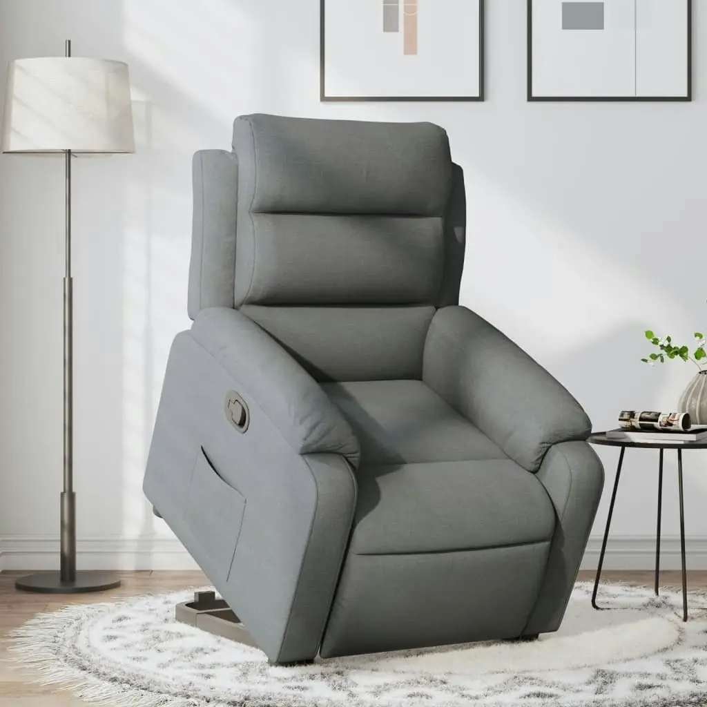 Stand up Recliner Chair Dark Grey Fabric 3205733