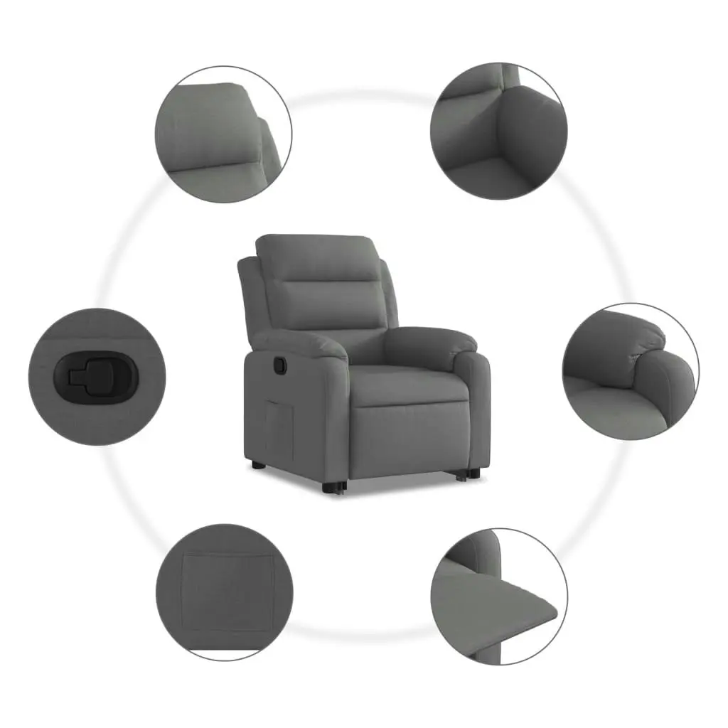 Stand up Recliner Chair Dark Grey Fabric 3205733