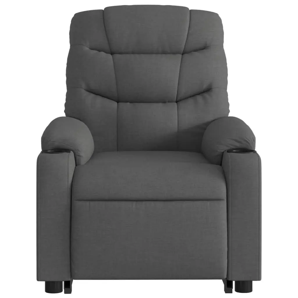 Stand up Massage Recliner Chair Dark Grey Fabric 3206858