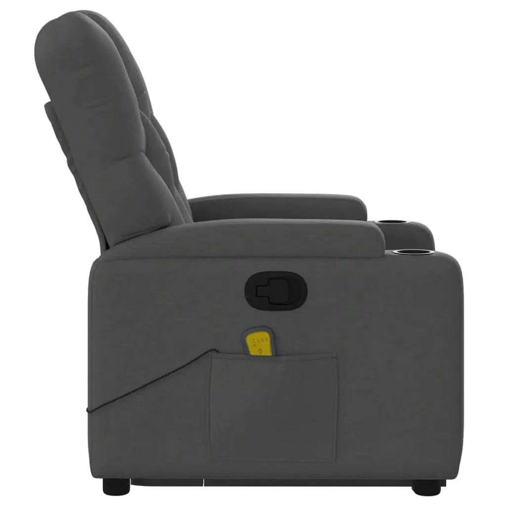 Stand up Massage Recliner Chair Dark Grey Fabric 3205671