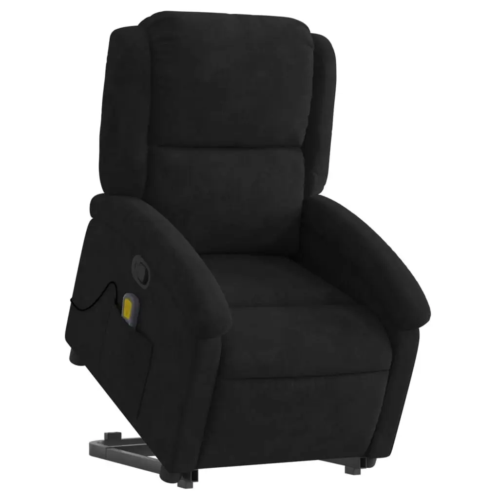 Stand up Massage Recliner Chair Black Velvet 3205503