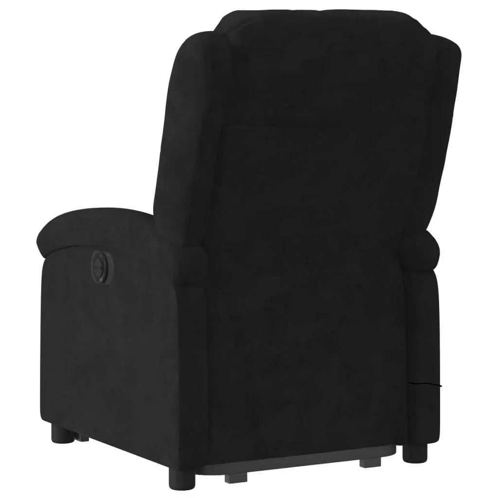 Stand up Massage Recliner Chair Black Velvet 3205503