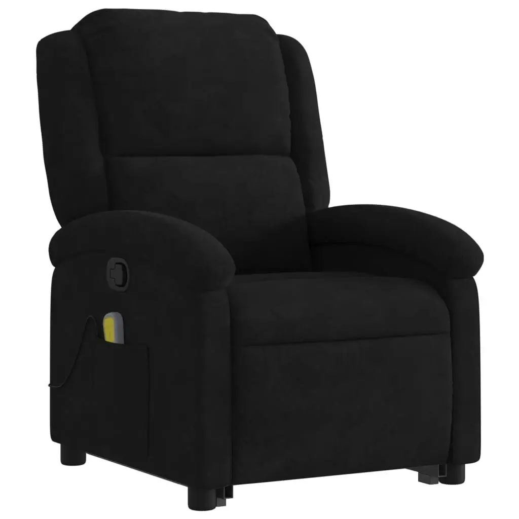 Stand up Massage Recliner Chair Black Velvet 3205503