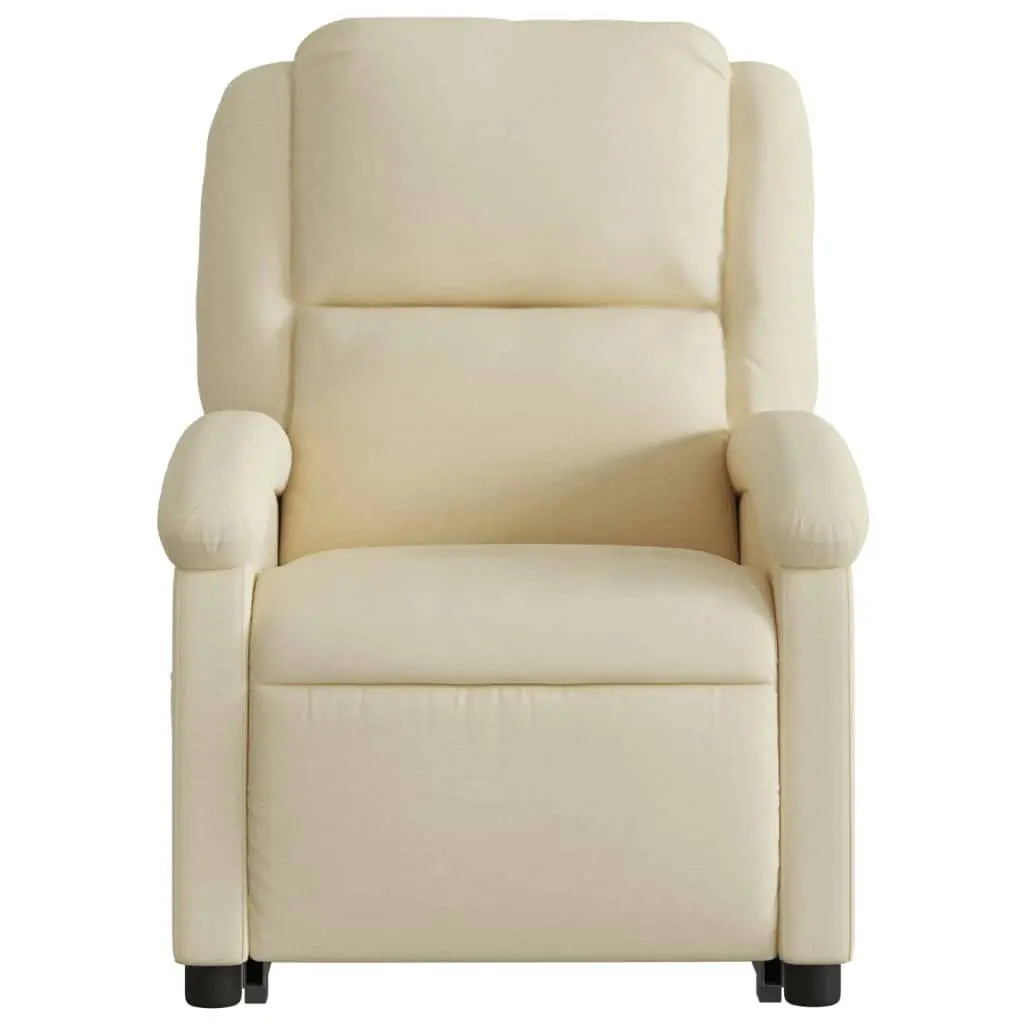 Stand up Massage Recliner Chair Cream Fabric 3205435