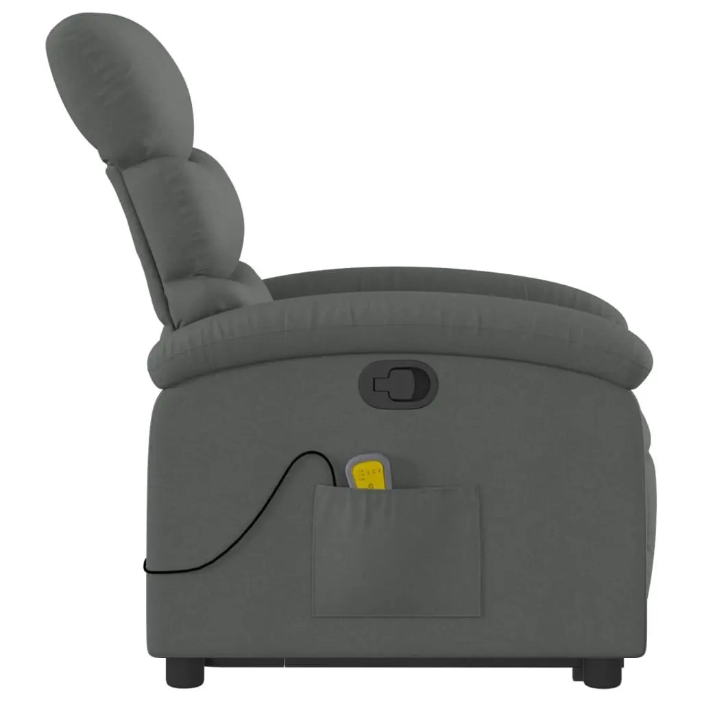 Stand up Massage Recliner Chair Dark Grey Fabric 3205371