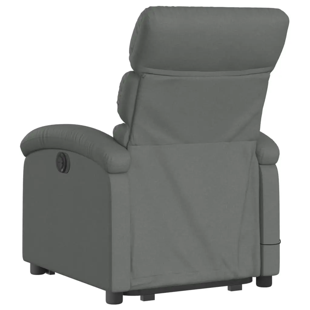 Stand up Massage Recliner Chair Dark Grey Fabric 3205371