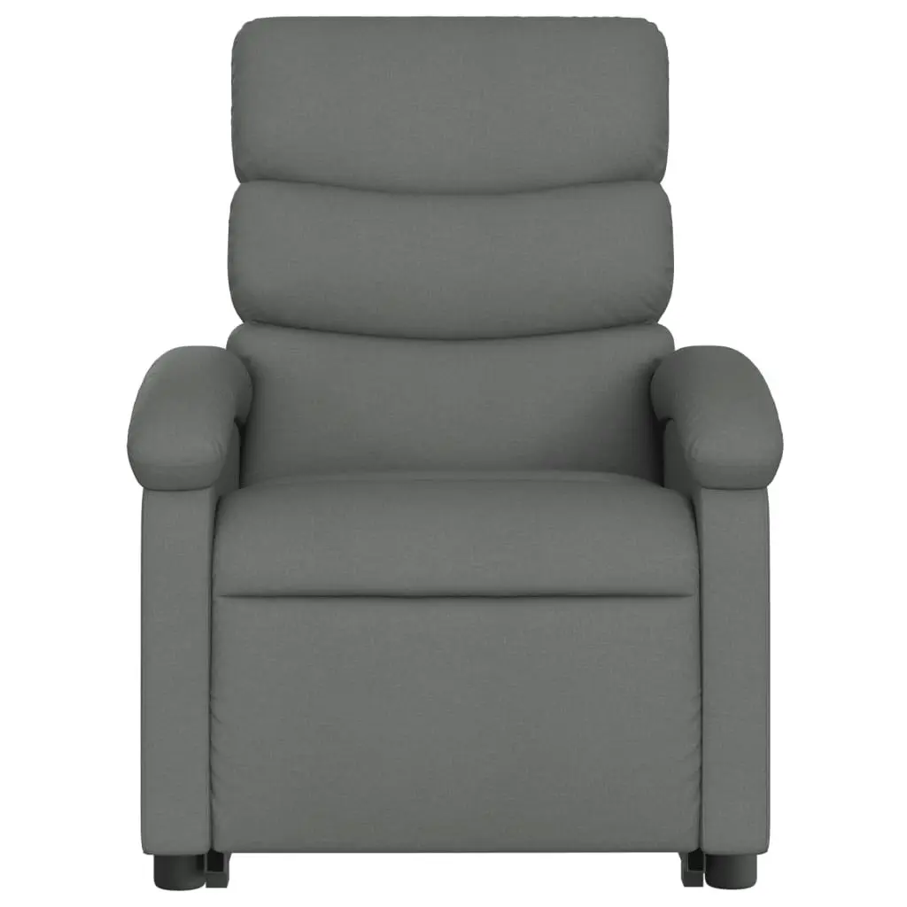 Stand up Massage Recliner Chair Dark Grey Fabric 3205371