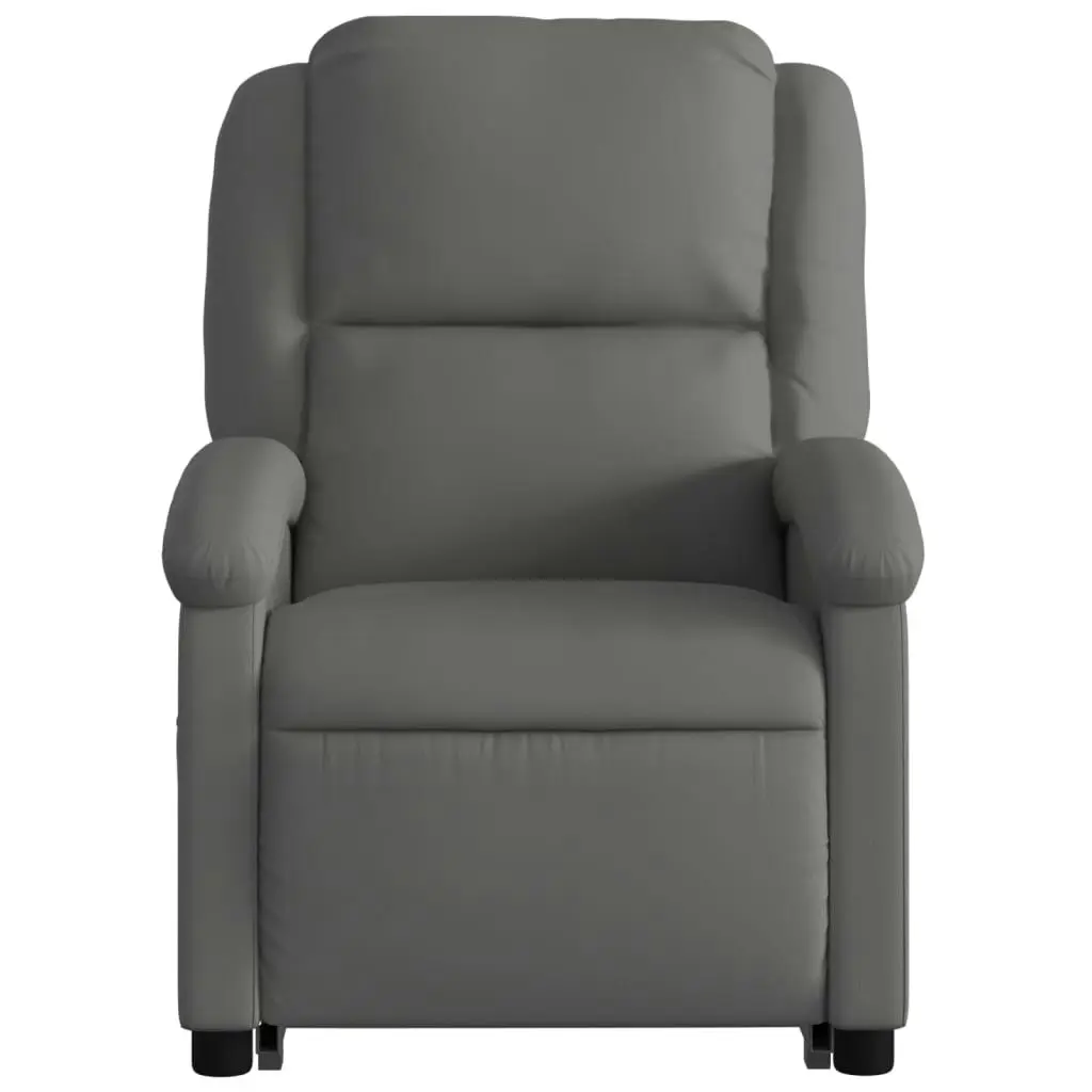 Stand up Recliner Chair Grey Real Leather 3205482