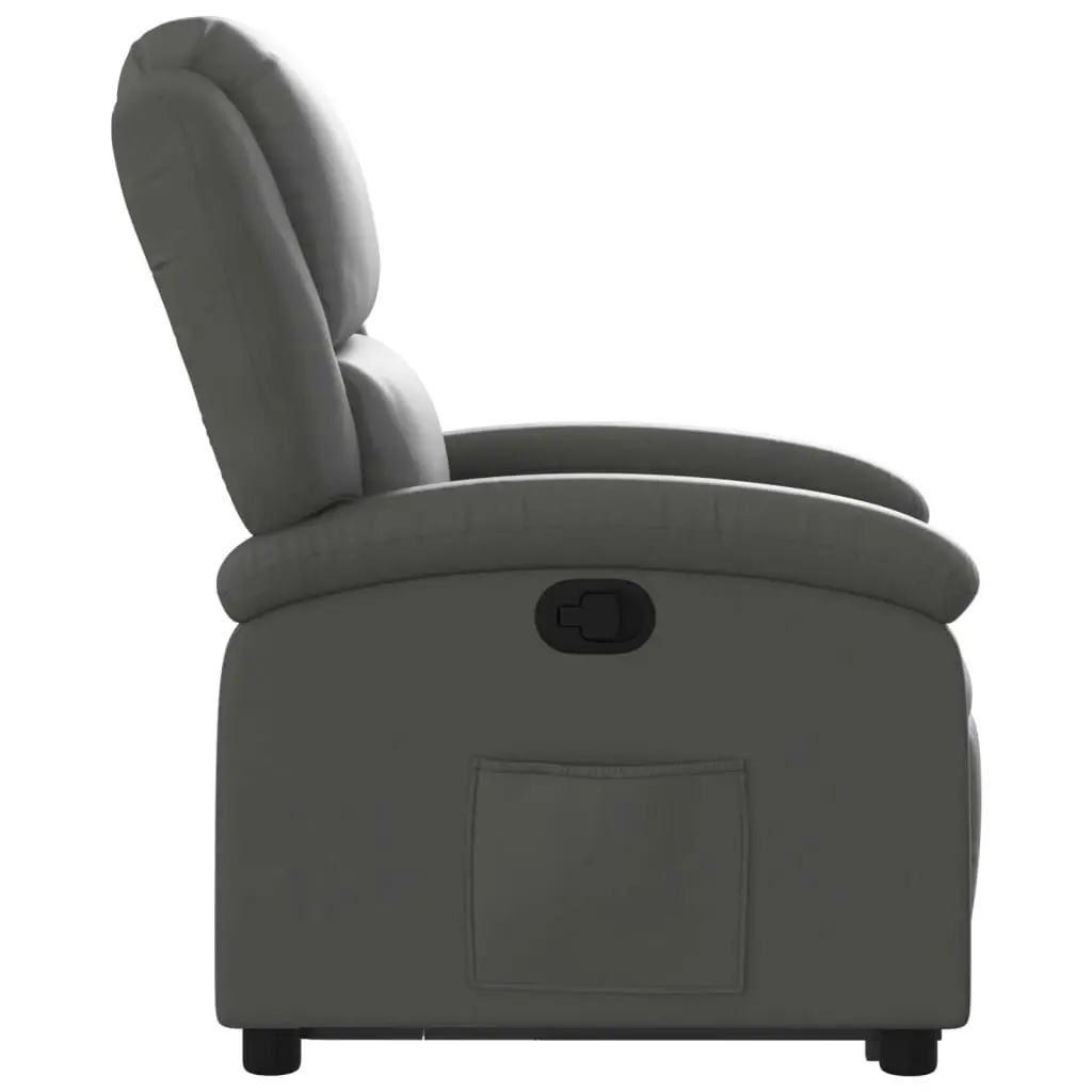 Stand up Recliner Chair Grey Real Leather 3205482