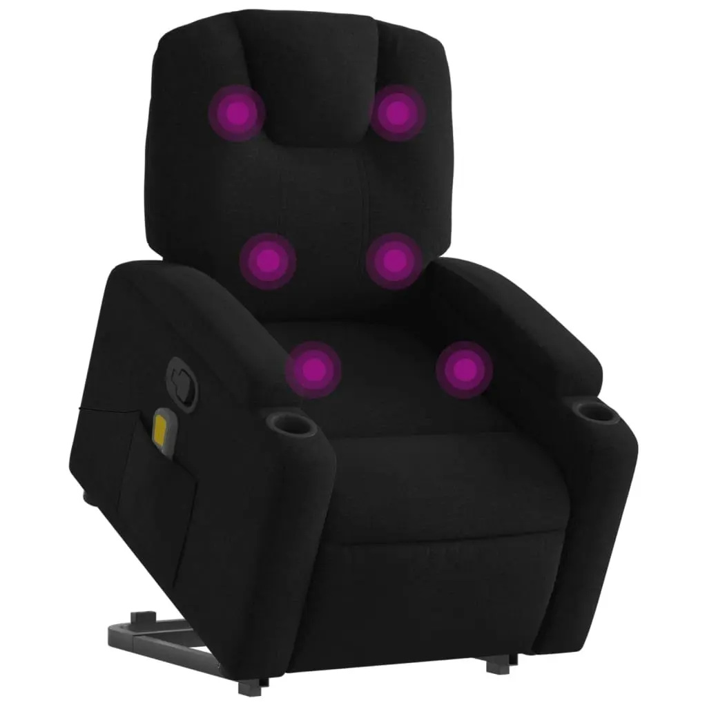 Stand up Massage Recliner Chair Black Fabric 3205530