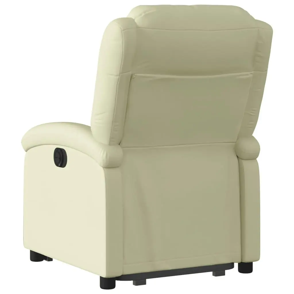 Stand up Recliner Chair Cream Real Leather 3205481