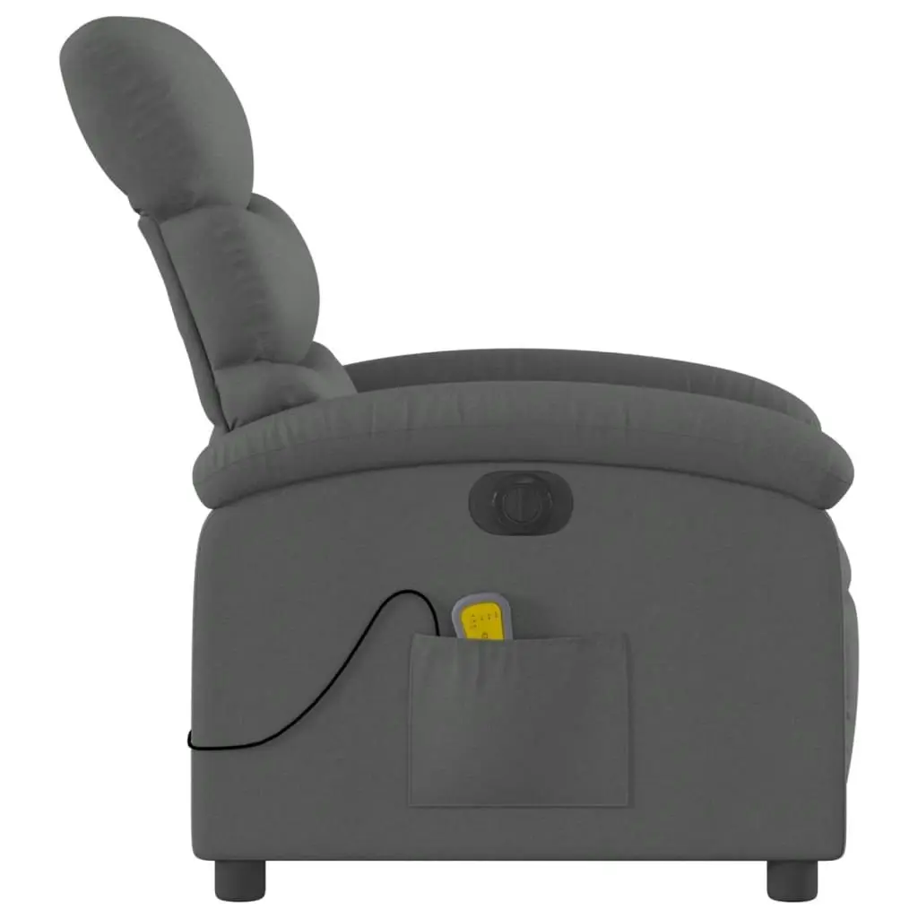 Electric Massage Recliner Chair Dark Grey Fabric 3205368