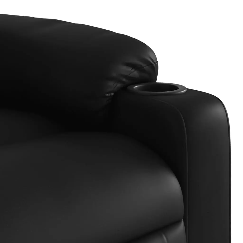 Electric Massage Recliner Chair Black Faux Leather 3206832