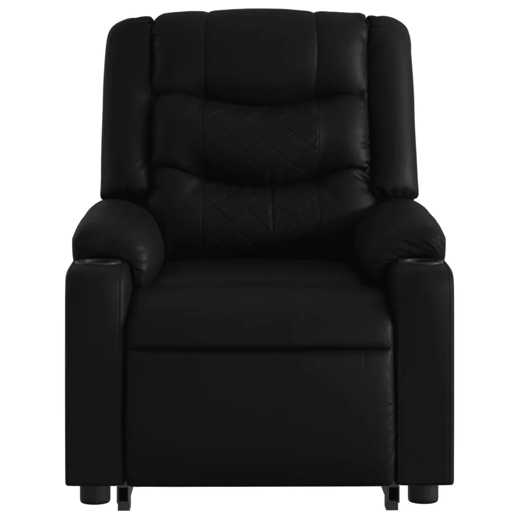 Electric Massage Recliner Chair Black Faux Leather 3206832