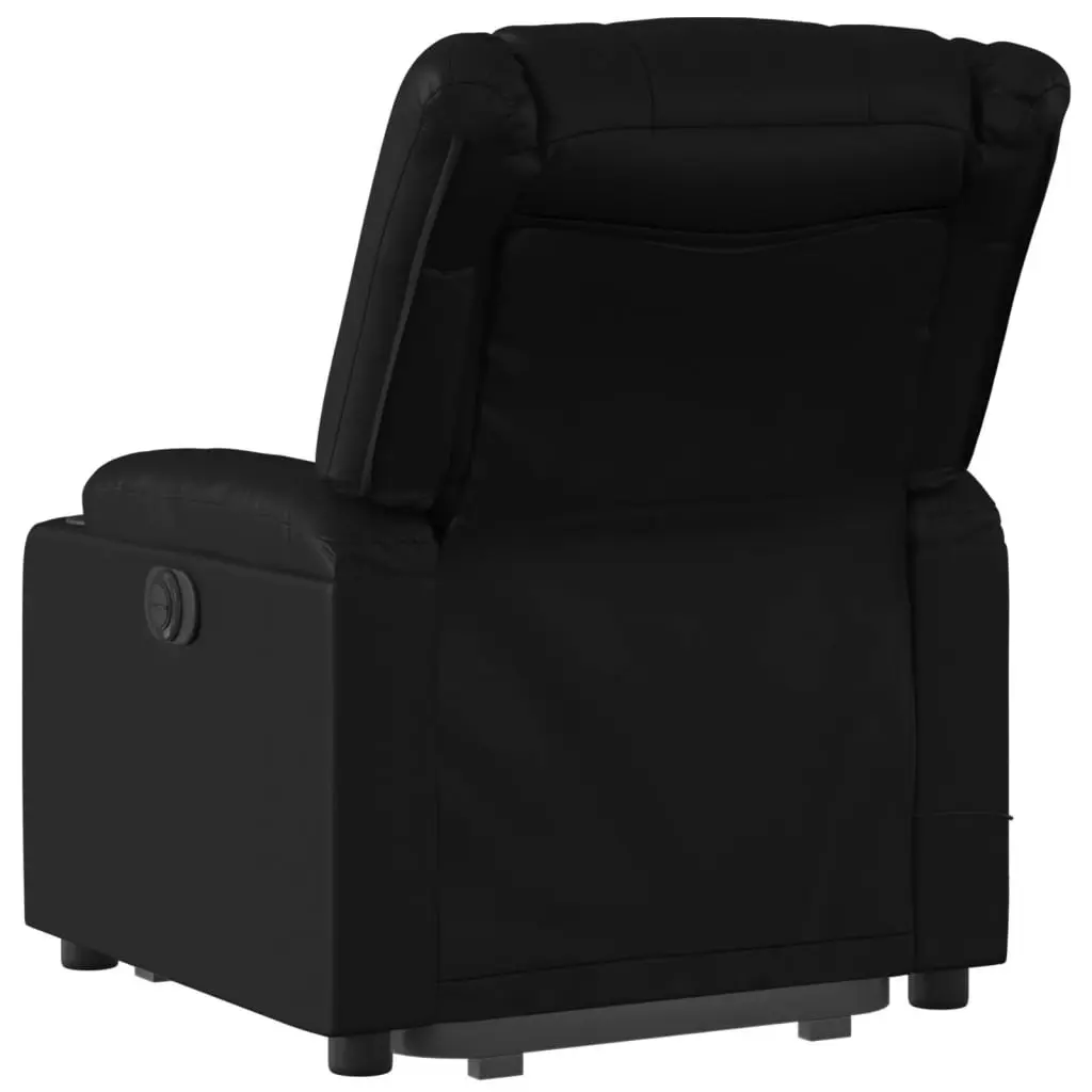 Electric Massage Recliner Chair Black Faux Leather 3206832