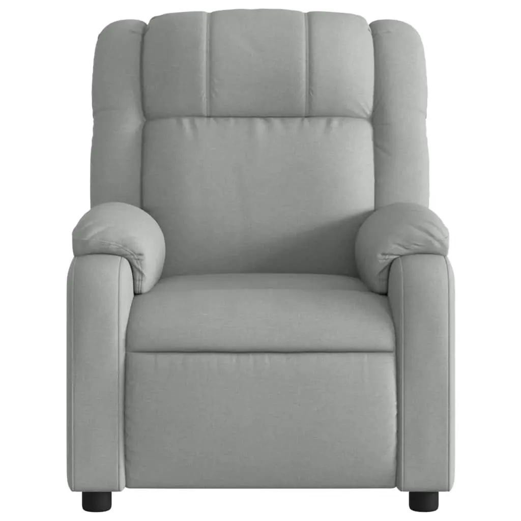 Electric Massage Recliner Chair Light Grey Fabric 3205755