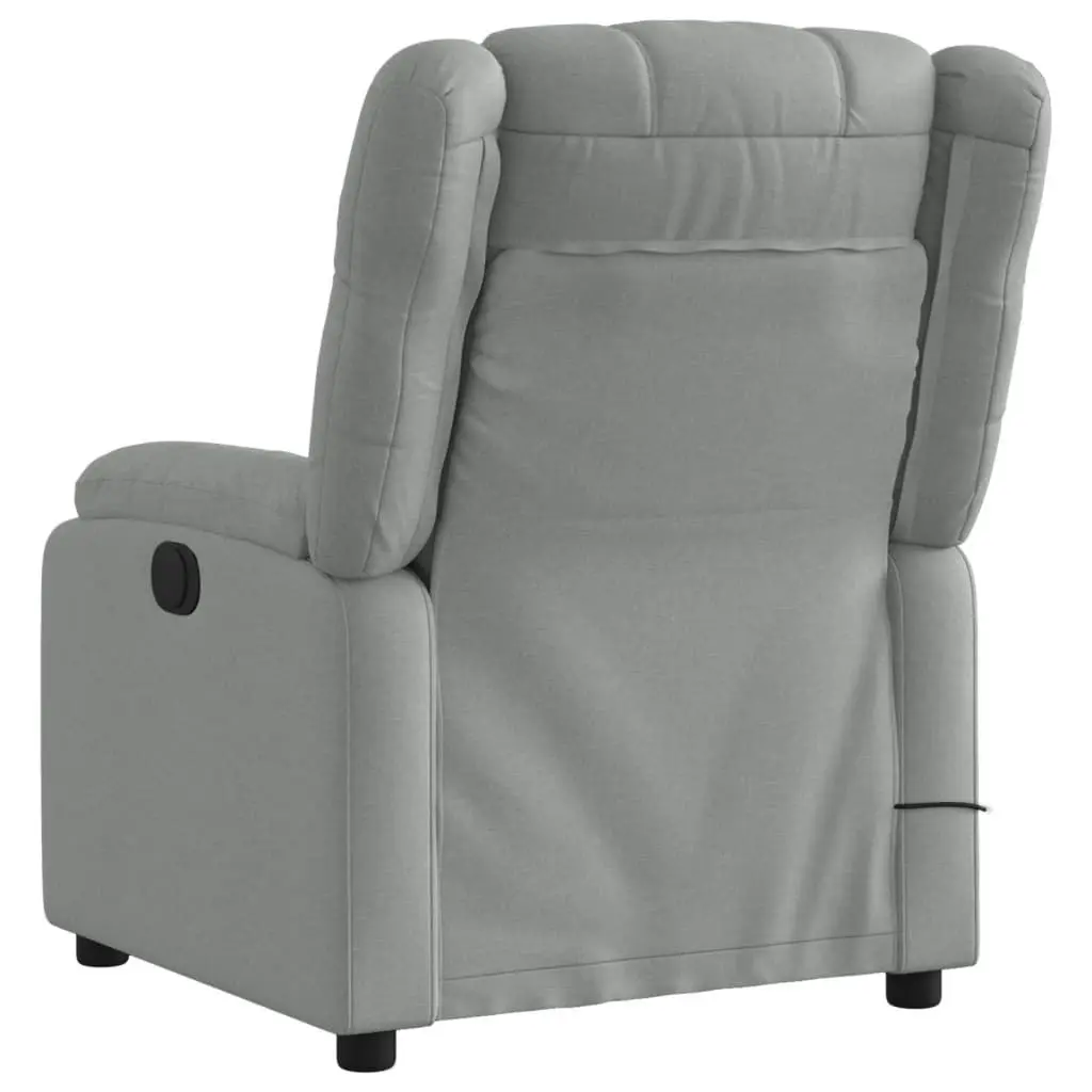 Electric Massage Recliner Chair Light Grey Fabric 3205755