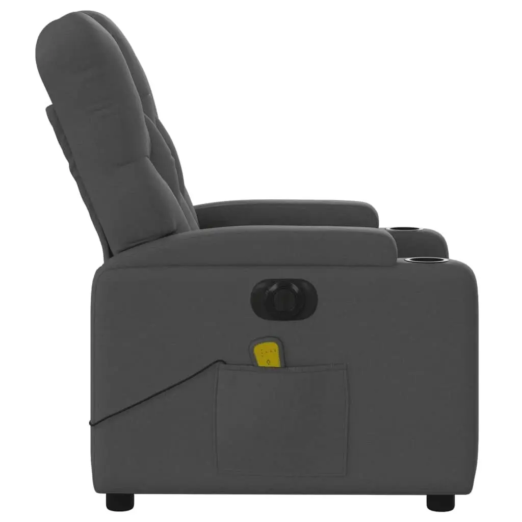 Electric Massage Recliner Chair Dark Grey Fabric 3205668