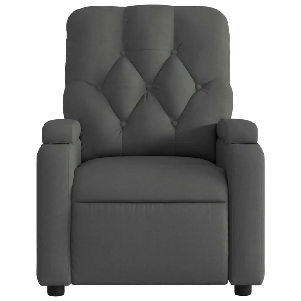 Electric Massage Recliner Chair Dark Grey Fabric 3205668