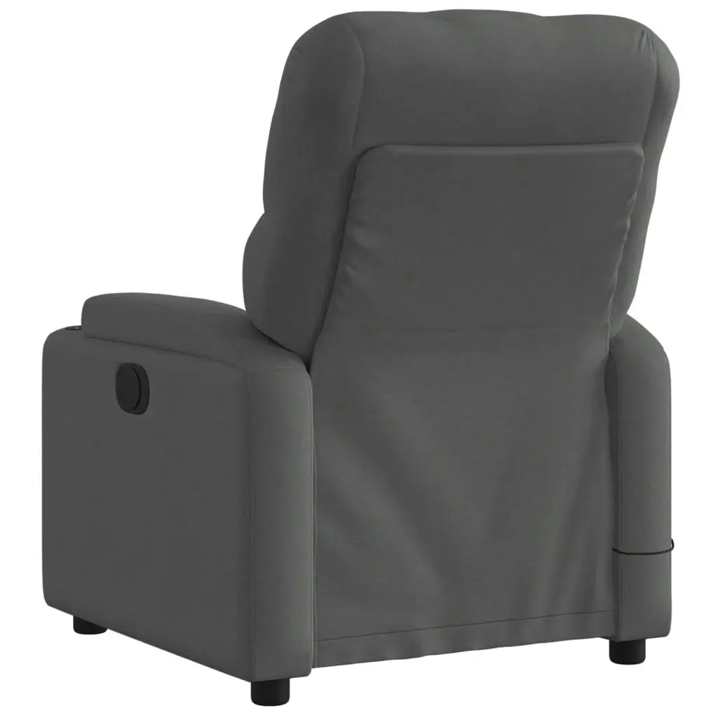 Electric Massage Recliner Chair Dark Grey Fabric 3205668