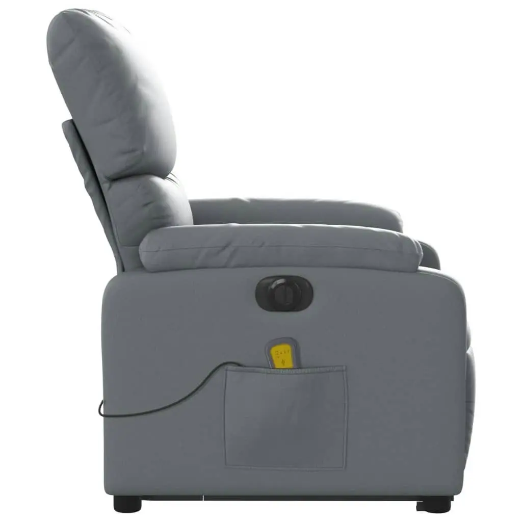 Electric Stand up Massage Recliner Chair Grey Faux Leather 3205719