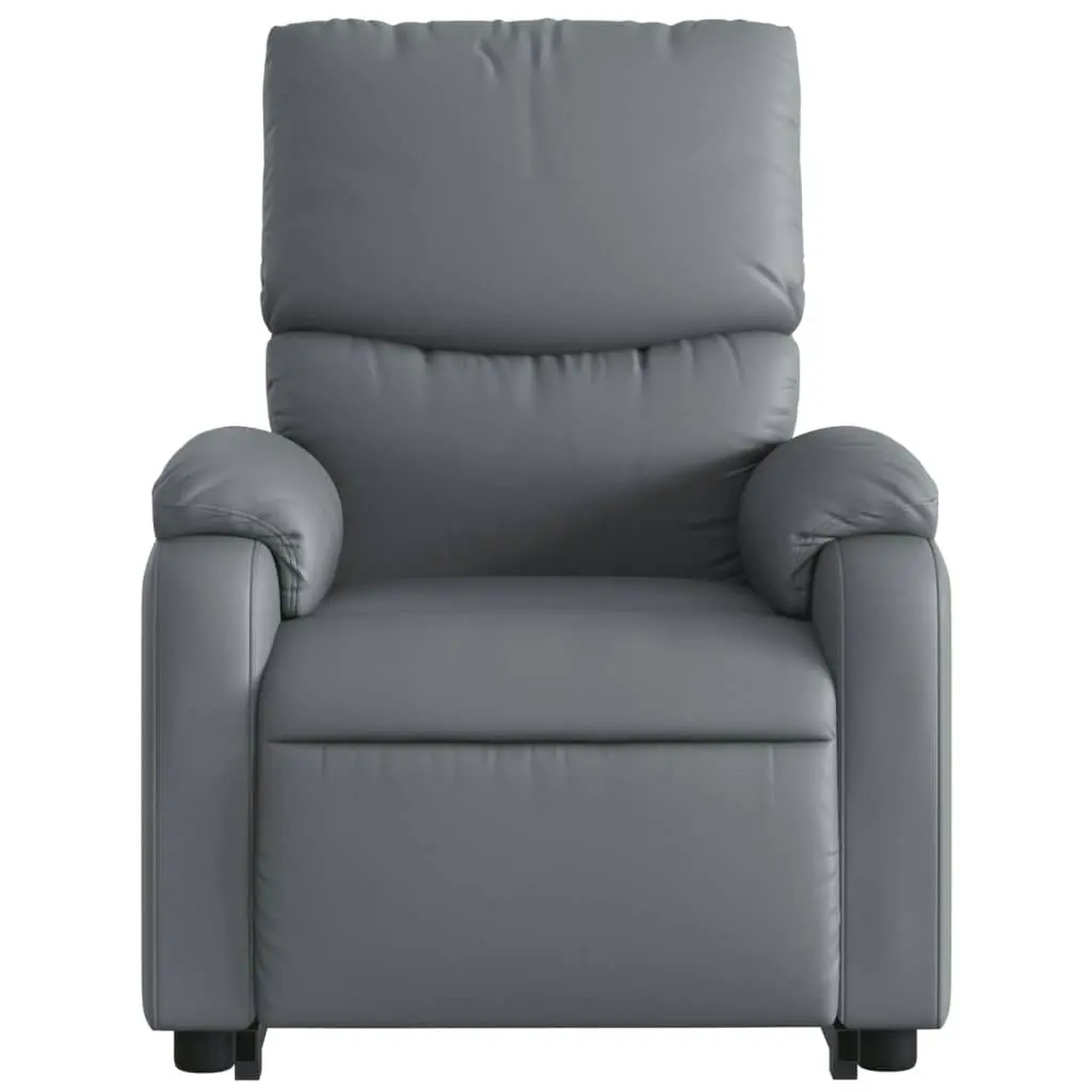 Electric Stand up Massage Recliner Chair Grey Faux Leather 3205719