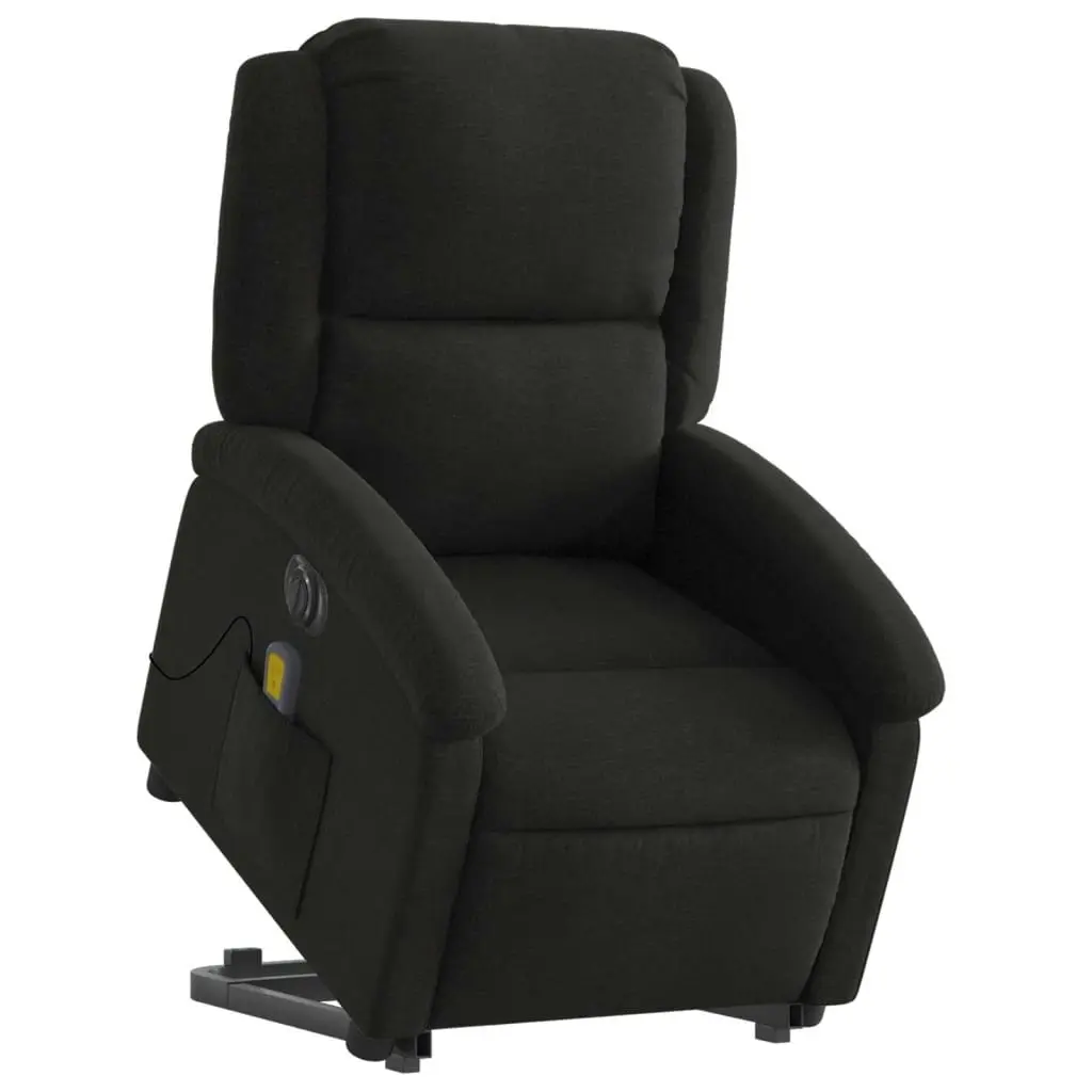 Electric Stand up Massage Recliner Chair Black Fabric 3205442