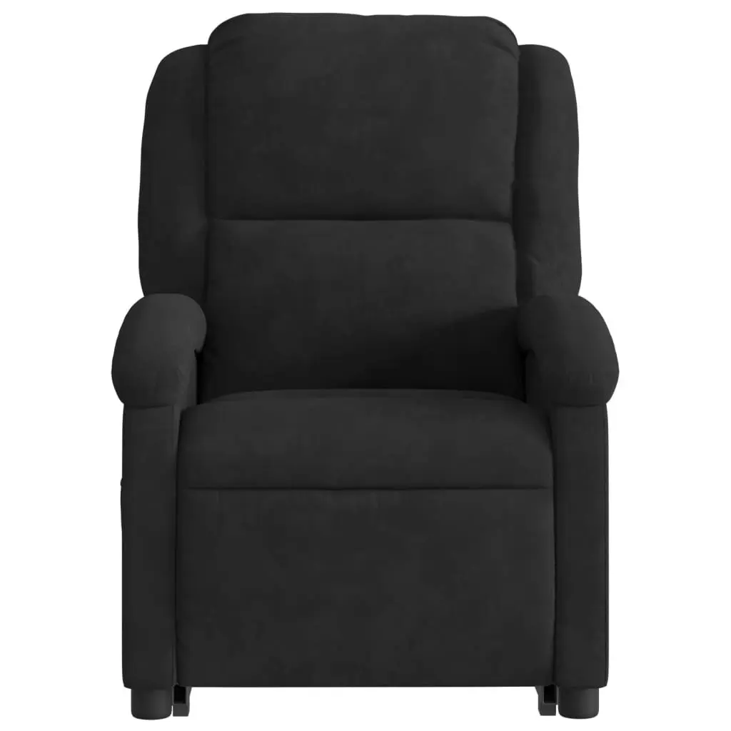 Electric Stand up Massage Recliner Chair Black Velvet 3205507