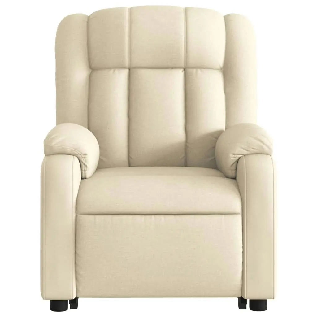 Electric Stand up Massage Recliner Chair Cream Fabric 3205803