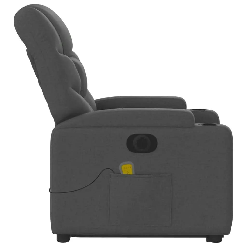 Electric Stand up Massage Recliner Chair Dark Grey Fabric 3205637