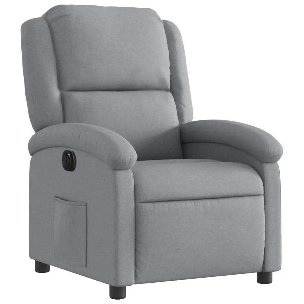 Electric Recliner Chair Light Grey Fabric 3205420