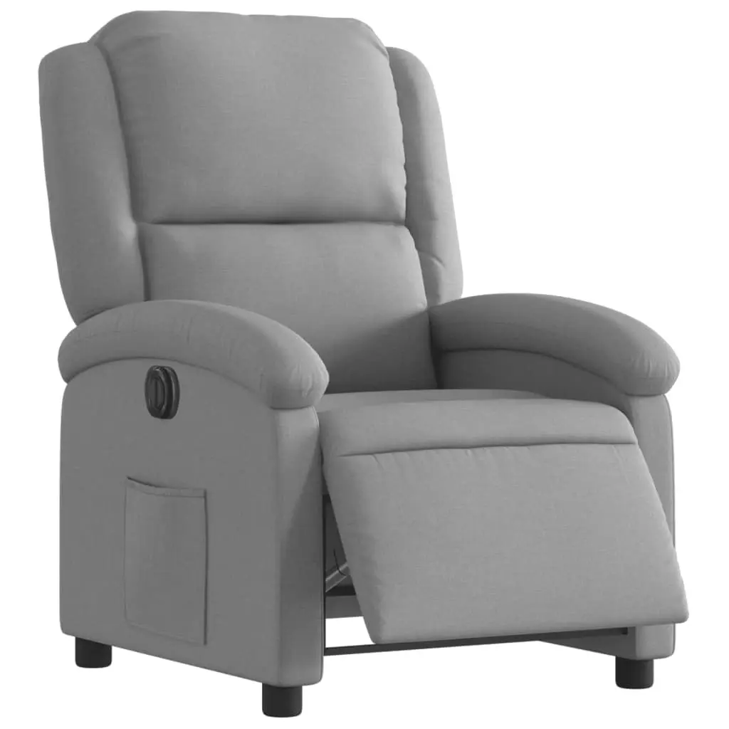 Electric Recliner Chair Light Grey Fabric 3205420