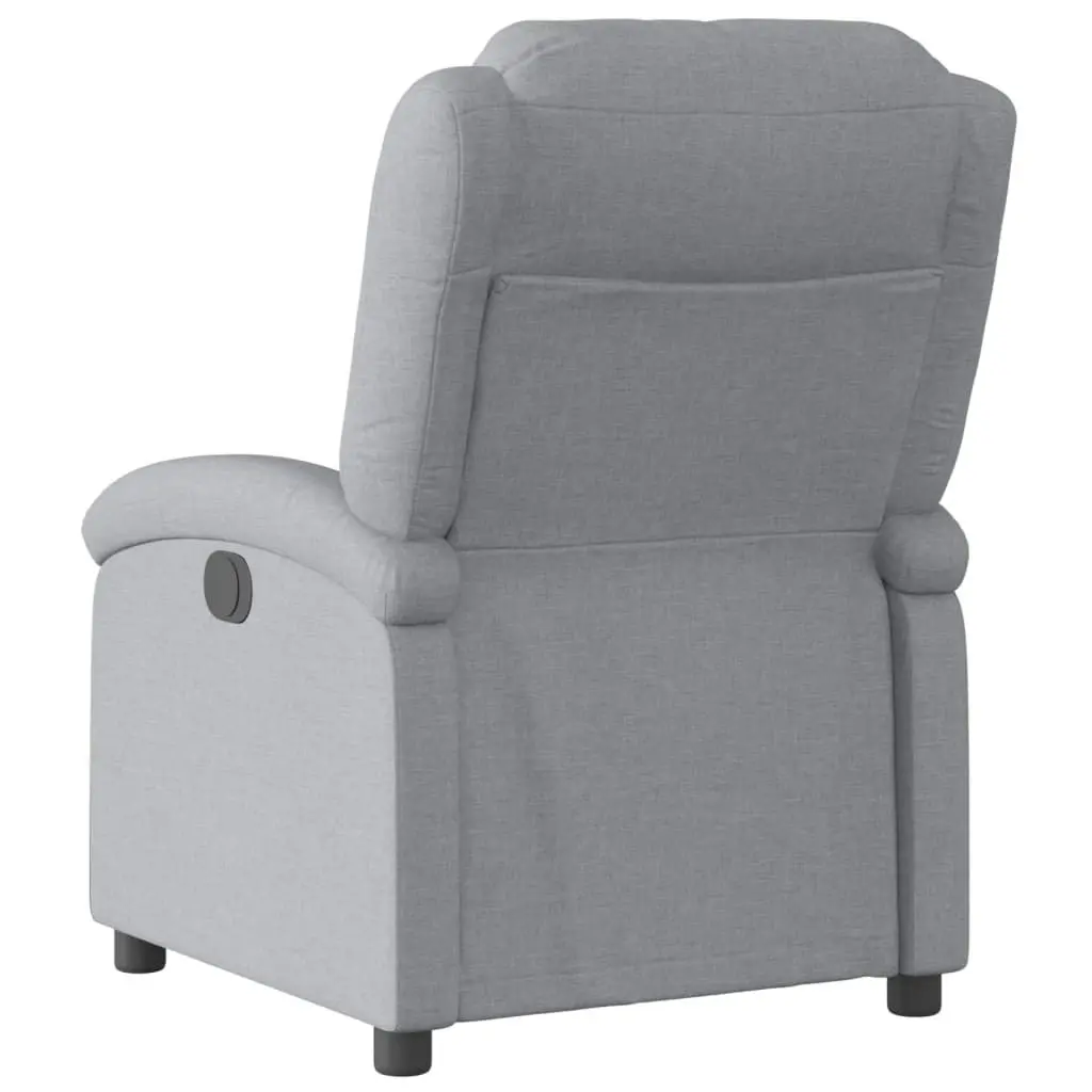 Electric Recliner Chair Light Grey Fabric 3205420