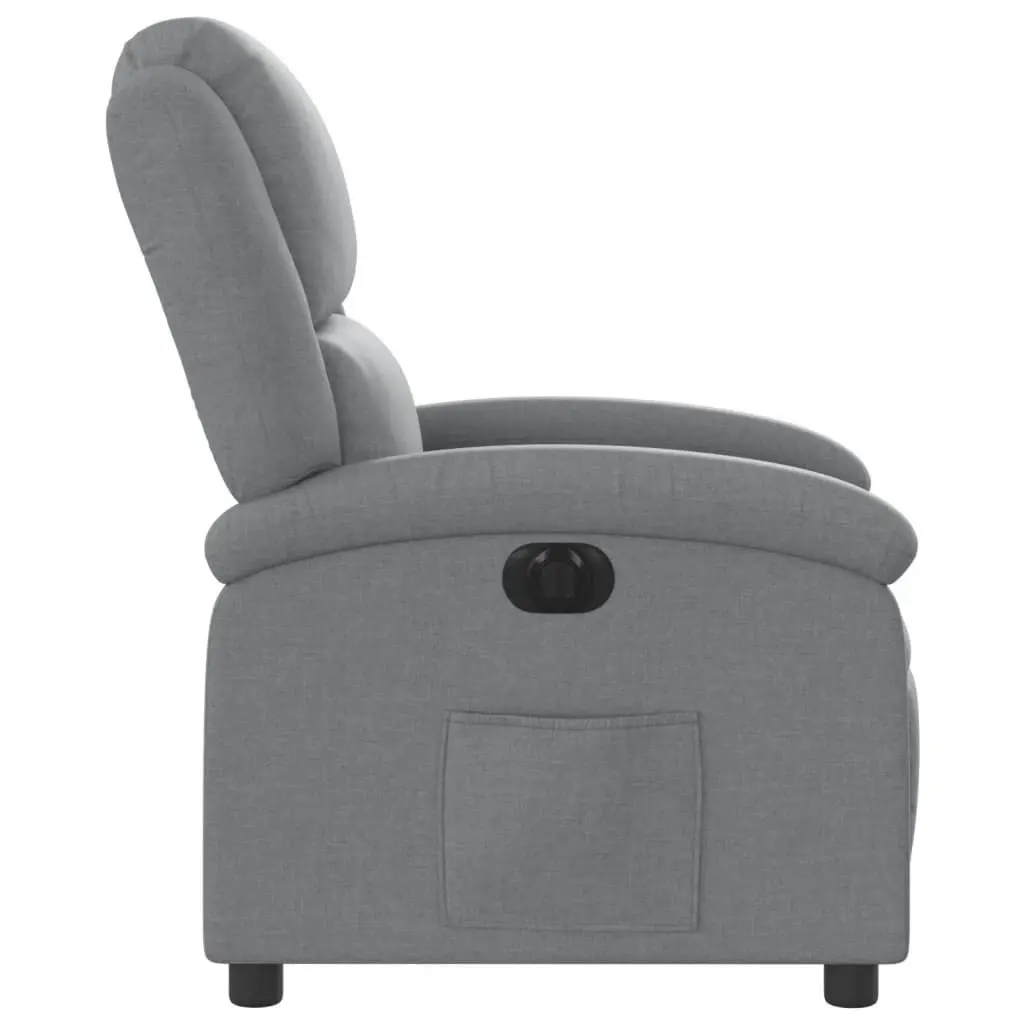 Electric Recliner Chair Light Grey Fabric 3205420