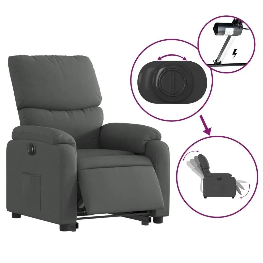 Electric Stand up Recliner Chair Dark Grey Fabric 3205705