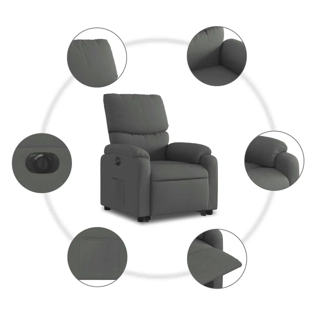 Electric Stand up Recliner Chair Dark Grey Fabric 3205705