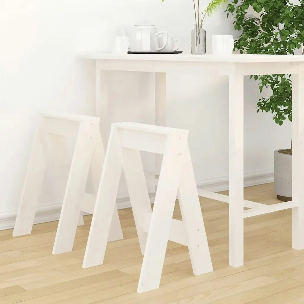 Stools 2 pcs White 40x40x60 cm Solid Wood Pine 823665