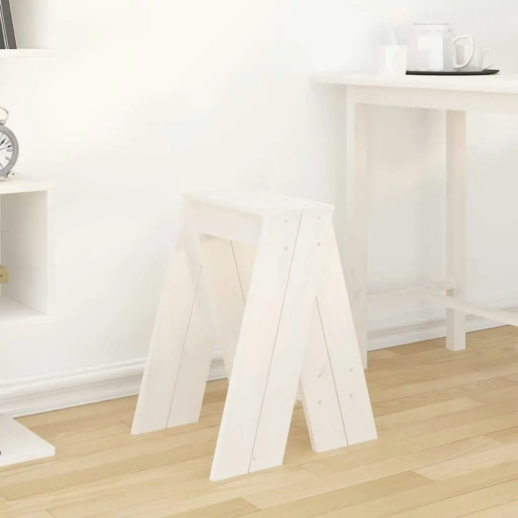 Stools 2 pcs White 40x40x60 cm Solid Wood Pine 823665