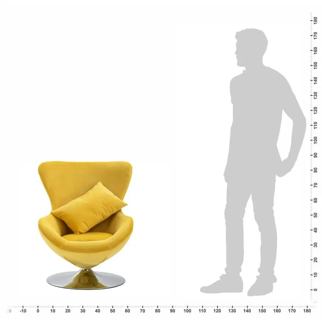 Swivel Egg Chair with Cushion Yellow Velvet 248468