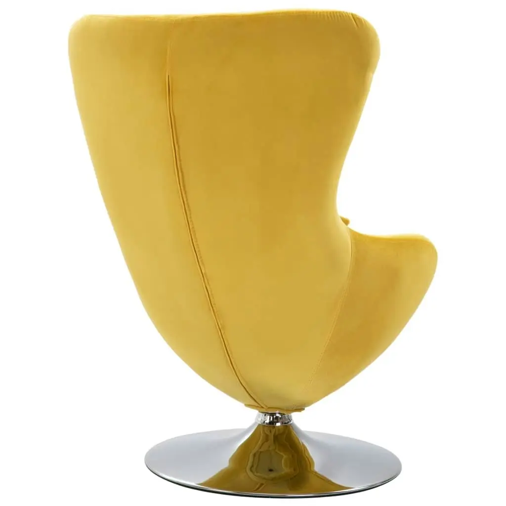 Swivel Egg Chair with Cushion Yellow Velvet 248468