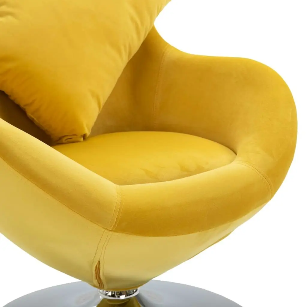 Swivel Egg Chair with Cushion Yellow Velvet 248468